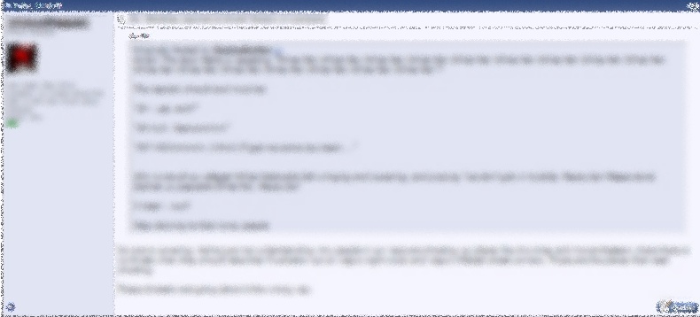 Image: A blurred screenshot of a terrorist forum.